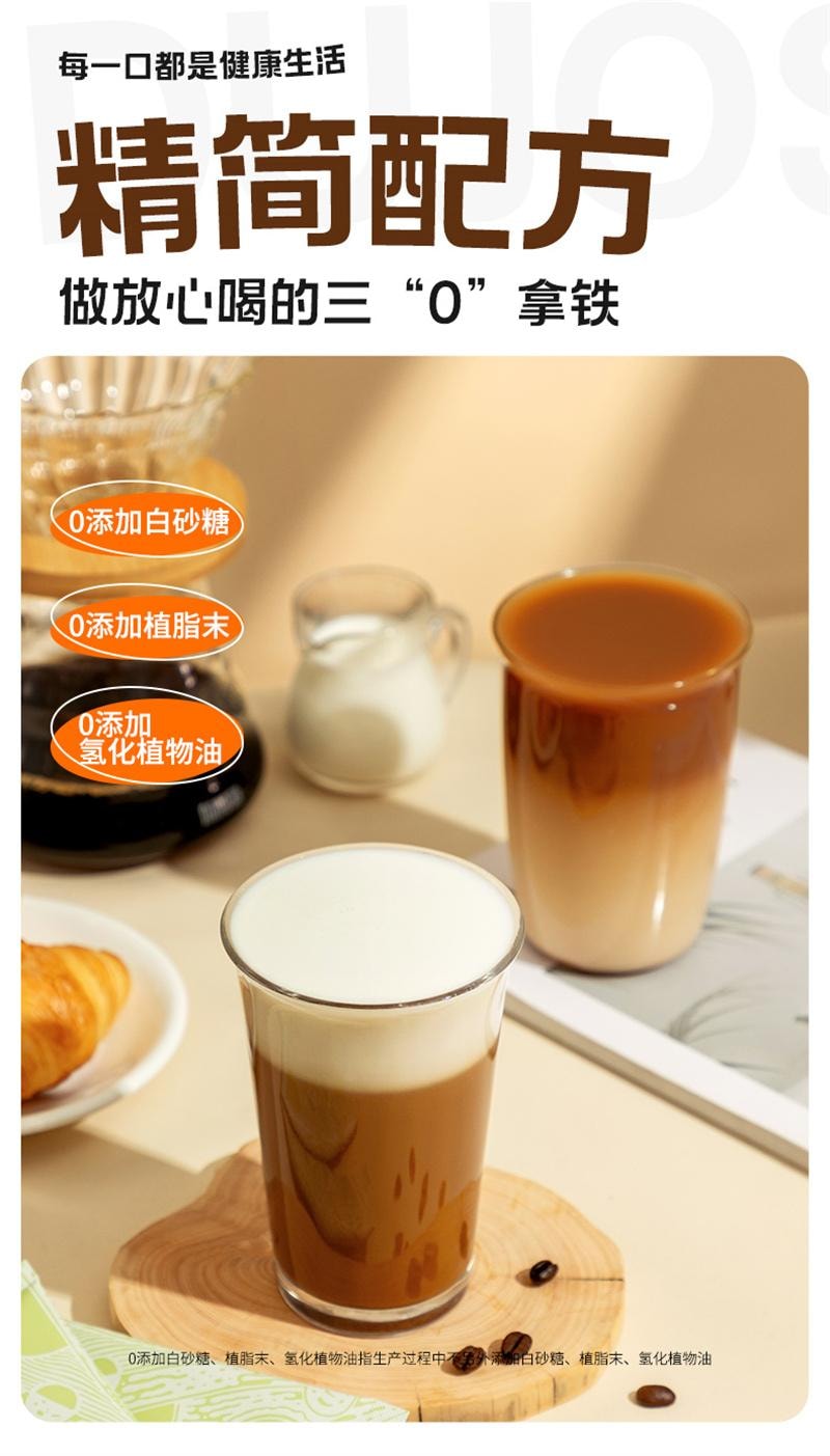 【中國直郵】 暴肌獨角獸 輕雲拿鐵咖啡三合一奶香減0植脂末低脂進口即溶咖啡粉 燕麥*30杯