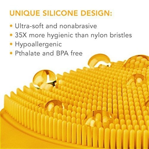 FOREO mini 2 Facial Cleansing Brush Gentle Exfoliation and Sonic Cleansing for All Skin Types--Yellow