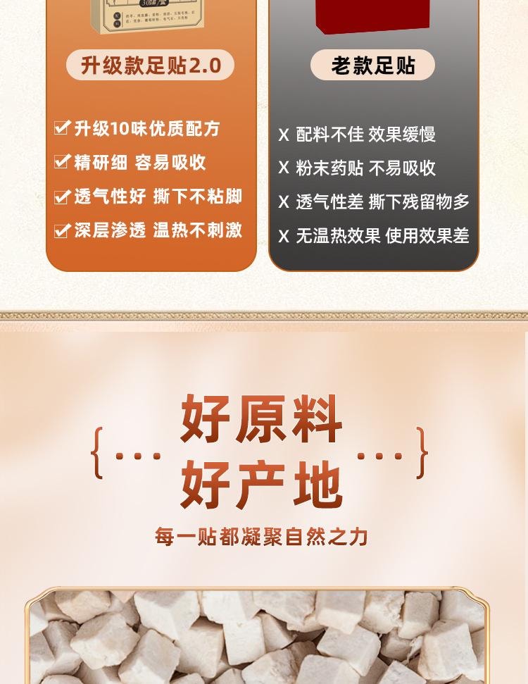 【中國直郵】 親太太 八珍足貼去濕艾草足底貼同仁 一盒八珍足貼【30貼裝】