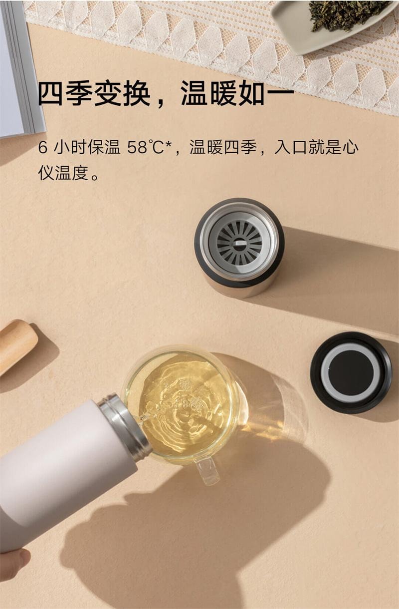 【中国直邮】 小米 米家迷你保温杯316不锈钢男女便携泡茶水杯 绿色350mL 1个