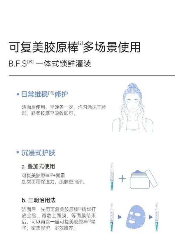 【中國直郵】 可複美 重組膠原蛋白肌禦修護次拋精華 透明質酸膠原棒 急救修復 1.5ml*30支入 【敏感肌逆襲】