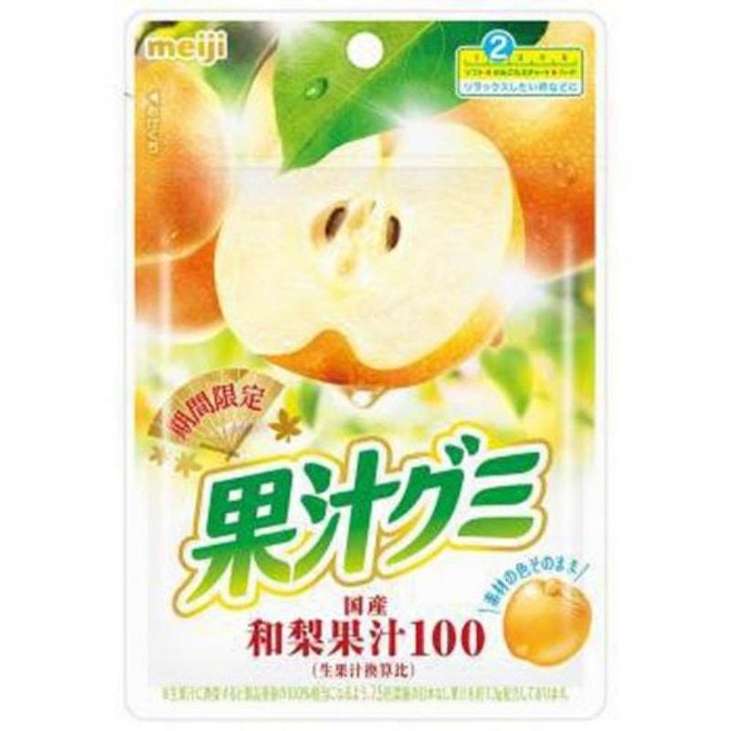 【期間限定】【日本直郵】日本 MEIJI明治 果汁軟糖 和梨子味 51g