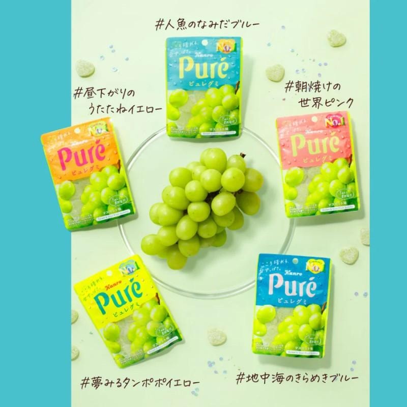 【日本直邮】 日本 KANRO 纯天然果汁使用 阳光玫瑰绿葡萄果汁软糖 56g