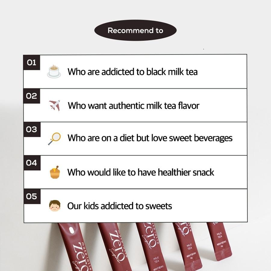 韓國 Kim's Table 奶茶粉條 甜茶零糖(0.423 盎司 X 10 條)milk Authentic Flavor Easy powder stick