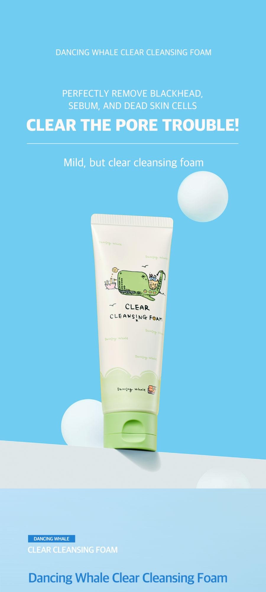 韓國 Dancing Whale 清透潔面泡棉雙件組 – 每瓶120毫升