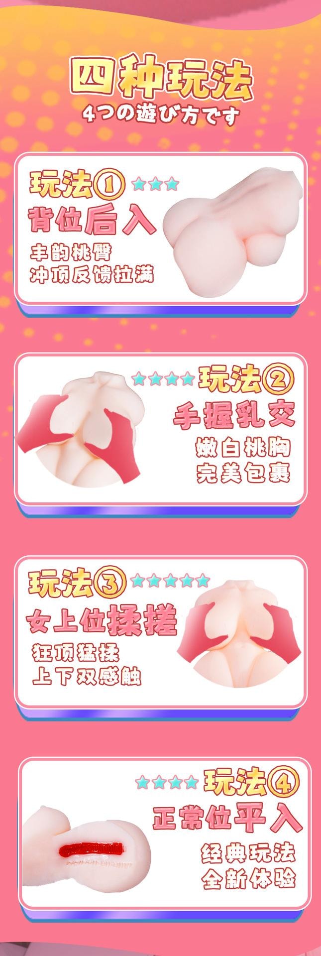 【中国直邮】RENDS 半身女体倒模2.5kg双通道名器飞机杯男性解压玩具