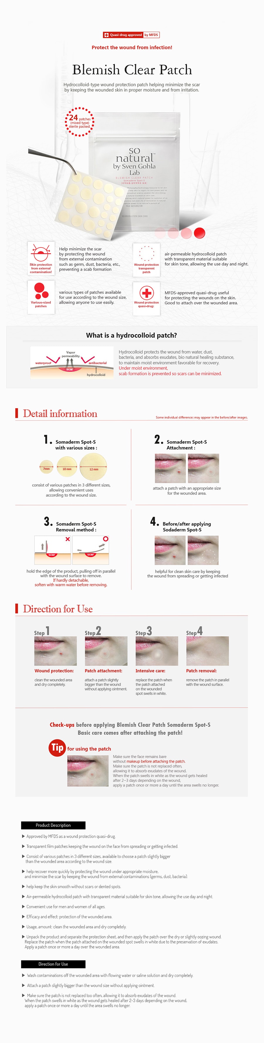 BLEMISH CLEAR PATCH Somaderm Spot-S (1 sheet)