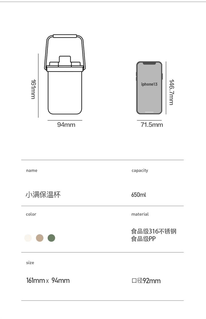 ZOWOKI 造物集 316不锈钢保温杯 女生 高颜值 大容量 吸管杯子 儿童 保温壶-联名款小萌 1个*|