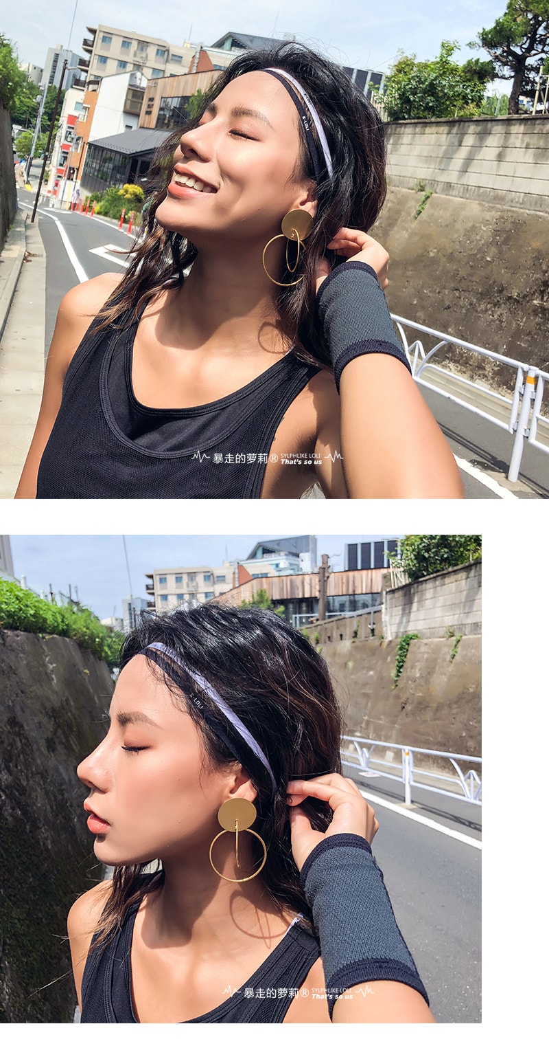 暴走的萝莉 女子运动束发带弹力防滑头绳跑步健身训练瑜伽发带/红色 白色 宝蓝 黑色#/均码