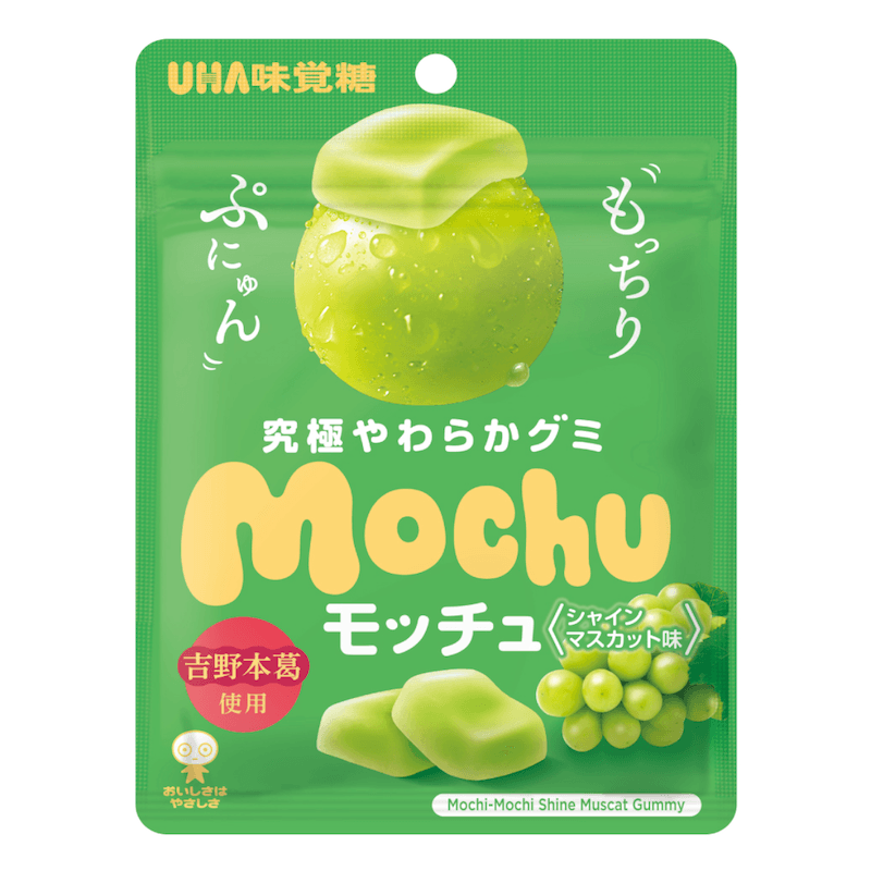 【日本直邮】 日本 UHA悠哈 悠哈 Mochu软软糖果汁糖 葛根粉原料香印绿葡萄味45g