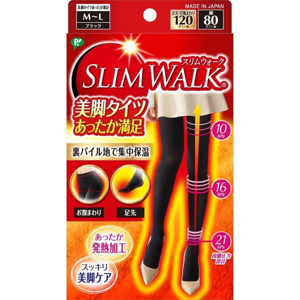 日本SLIMWALK 發熱瘦腿襪 M-L 1pcs