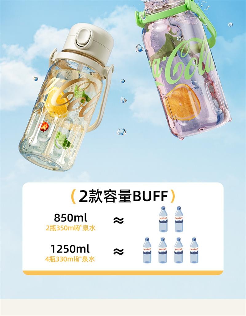 【中国直邮】  格沵 水杯运动吸管杯子太空杯夏季水壶25新款  青樱粉-850ML 1个