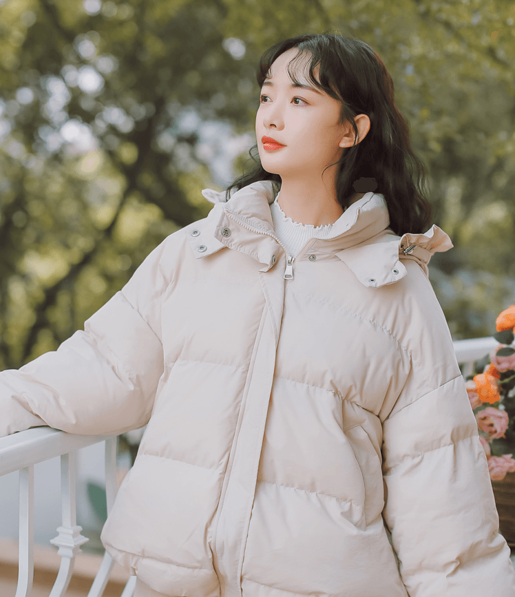 2019 Women's trendy cotton jacket autumn and winter wild short coat women white # 1 piece