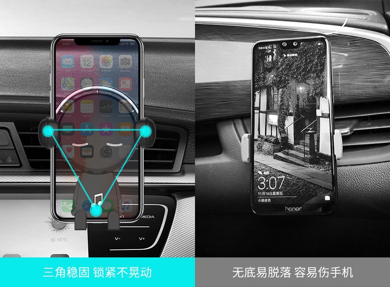【中国直邮】 梵洛 车载汽车导航手机支架   黑色