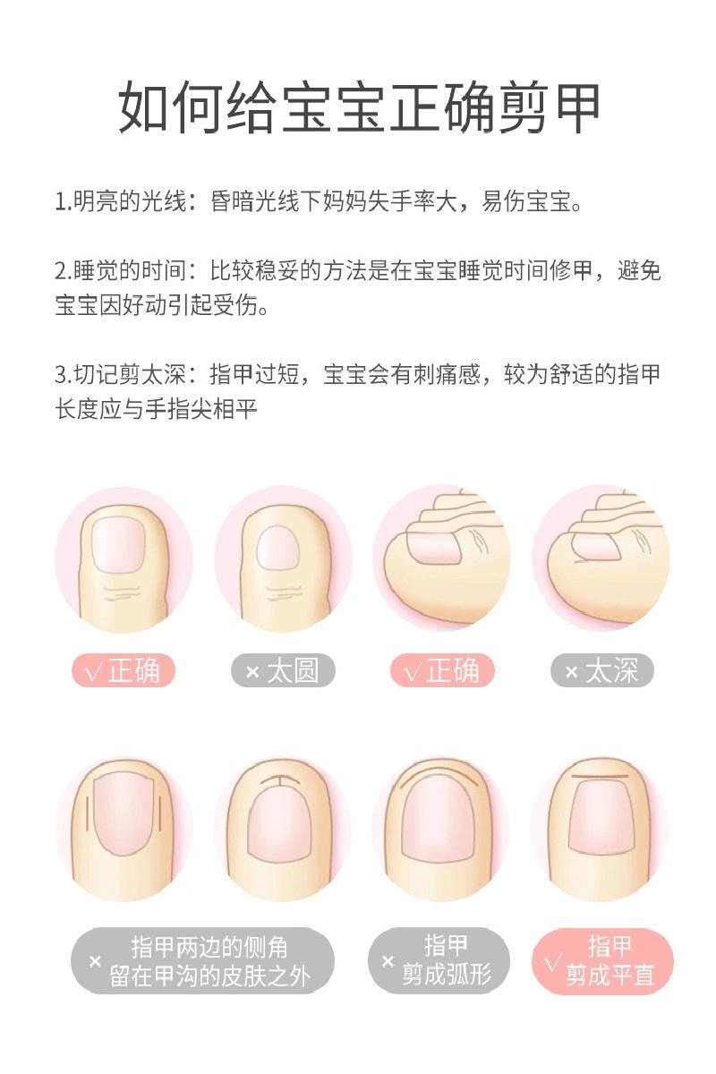 【中国直邮】 巴比象 升级款 指甲剪 单个宝宝儿童指甲钳 防剪手小孩 单只装