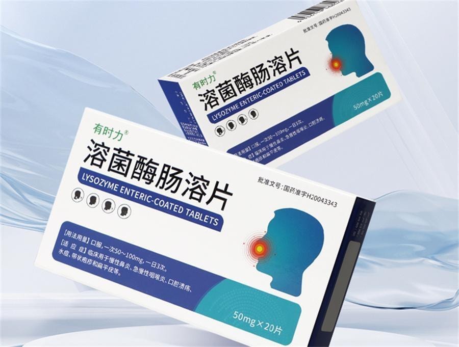 【中國直效郵件】 有時力 溶菌酶腸溶片 50mg*20片/盒