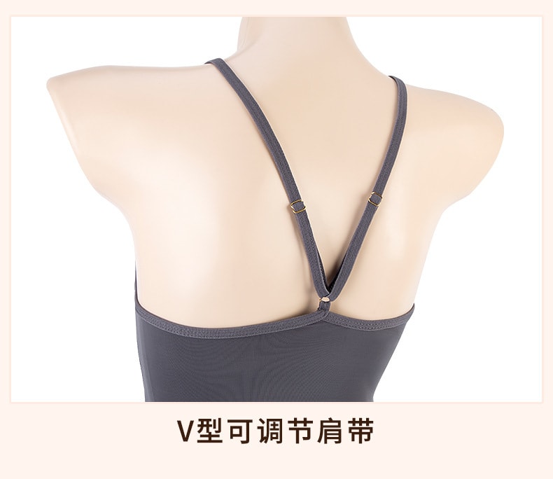 【中國直郵】曼煙 情趣內衣 性感吊帶抹胸V型鏤空後背短裙 灰色均碼