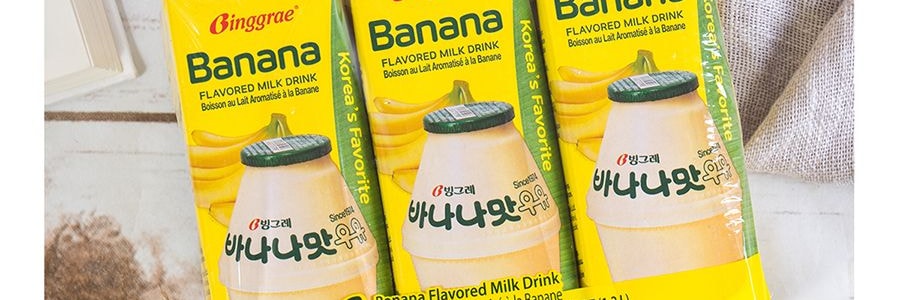 【全美超低價】韓國BINGGRAE賓格瑞 香蕉牛奶飲料 6盒裝 1200ml