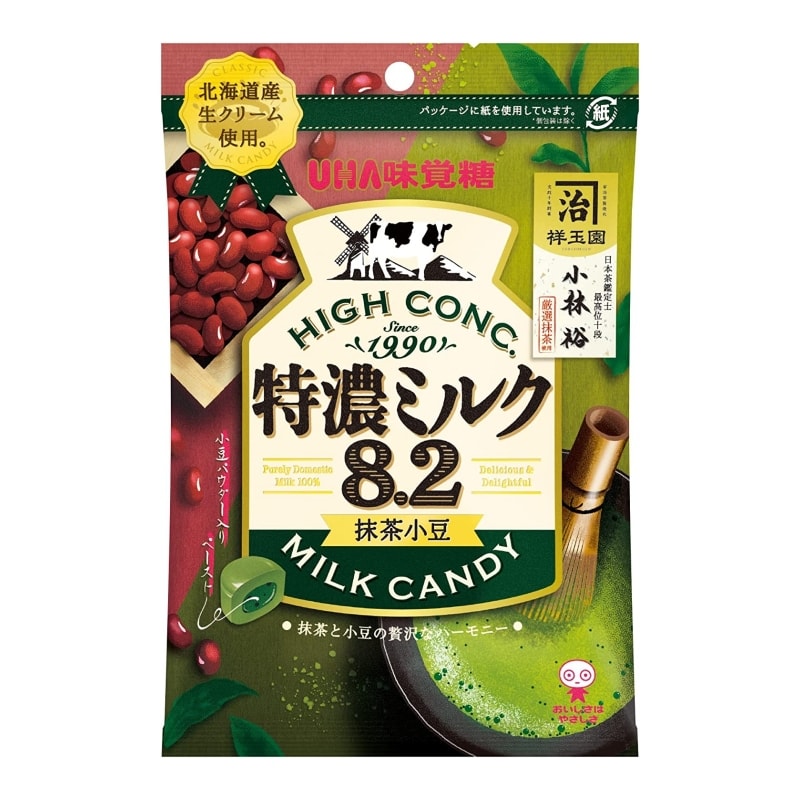 【日本直邮】UHA悠哈味觉糖 北海道特浓8.2奶糖 抹茶红豆夹心奶糖 70g