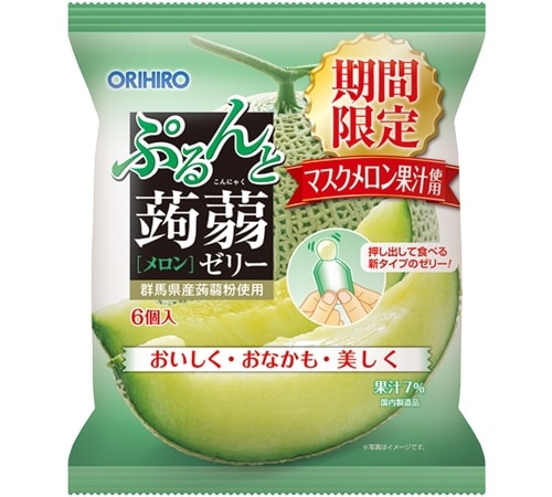 日本ORIHIRO立喜乐 蒟蒻果冻水果味魔芋 #哈密瓜 6pcs
