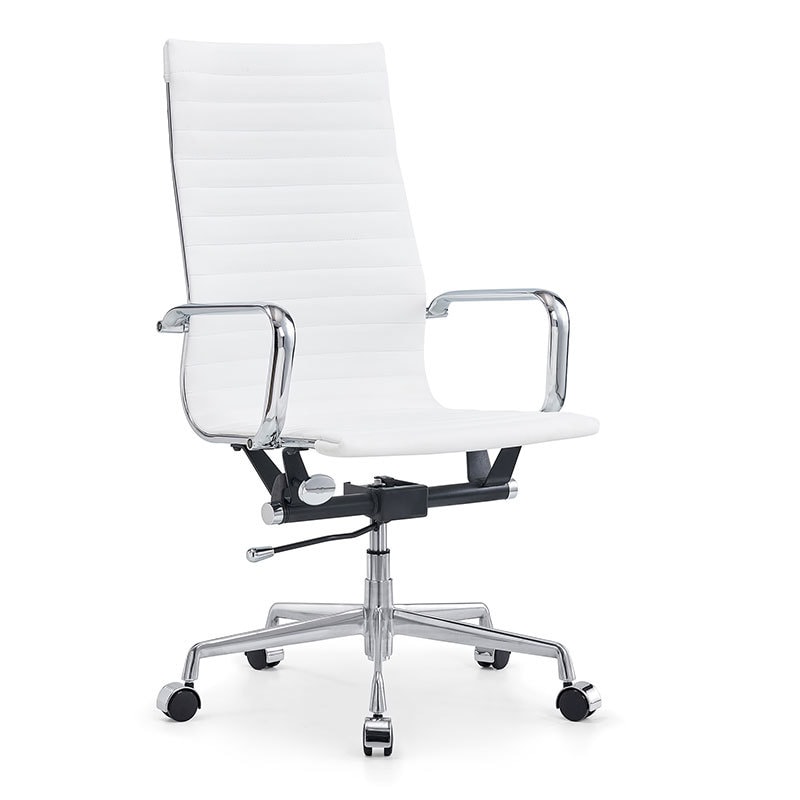 【美國現貨】LUXMOD 輕奢電腦椅 白色+銀灰色椅身 西皮 單人位