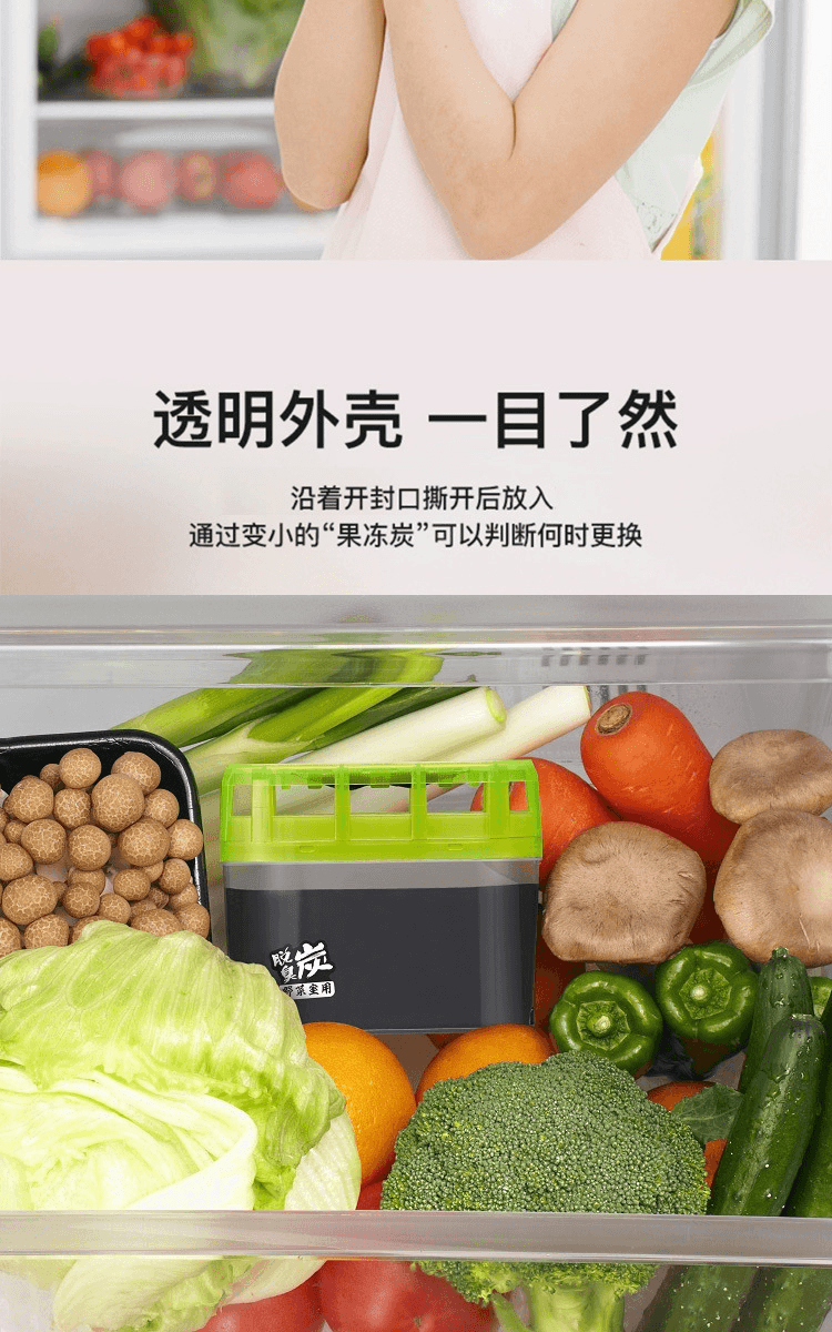 【日本直郵】ST艾飾庭 小雞仔冰箱除臭淨化除味木炭 蔬菜室用140g