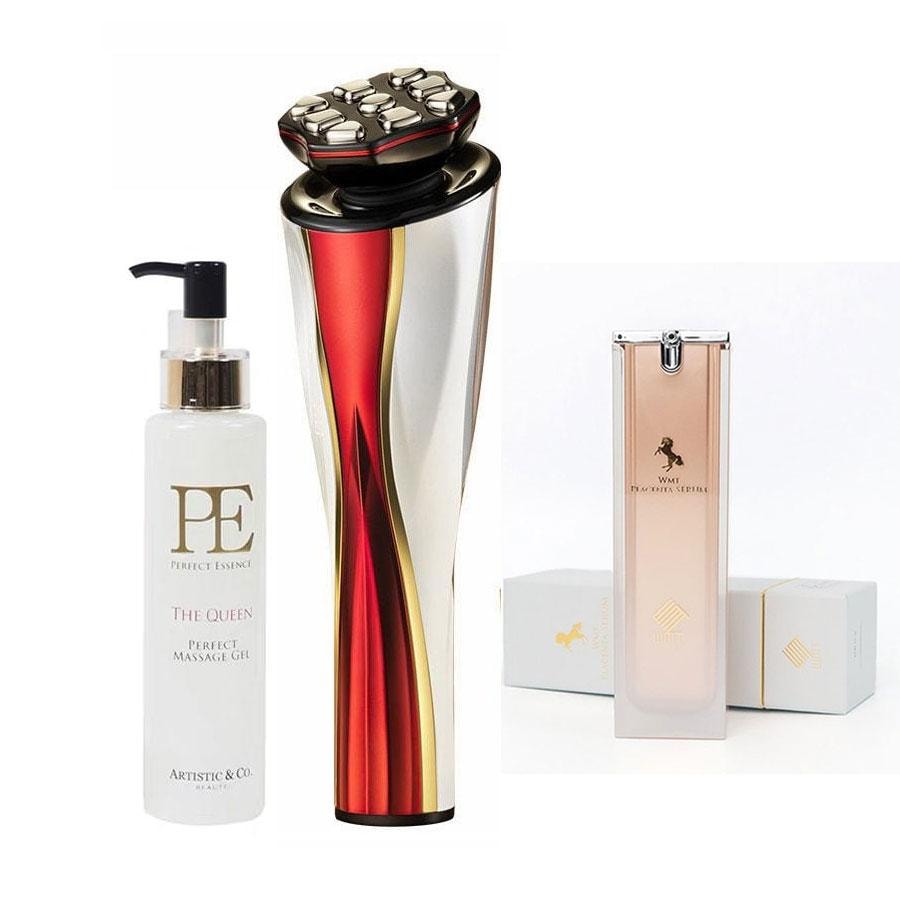 The Zeus II Facial Tech Tool with Essence Set 24K GOLD Red The Zeus II Facial Tech Tool with Essence Set 24K GOLD Red