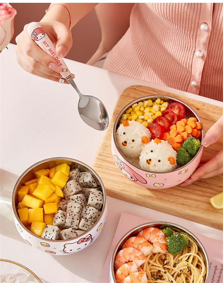 【中國直郵】三麗鷗SANRIO 吃米飯碗個人專用雙層防摔兒童碗316不銹鋼家用餐具學生 大耳狗