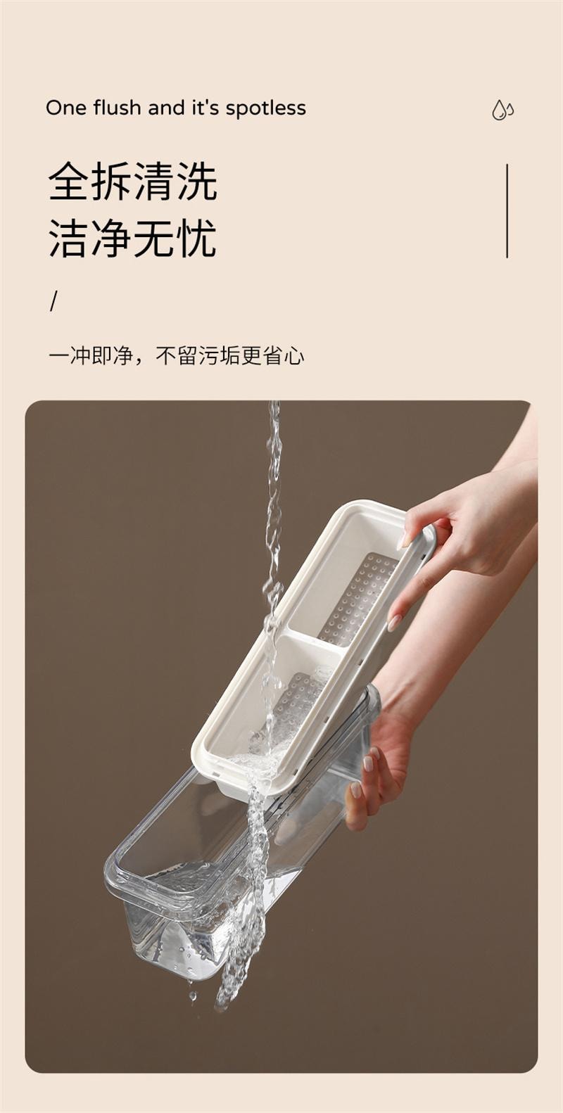【中国直邮】 FaSoLa 冰块模具冰块储冰盒带盖按  四格冰格 1个装