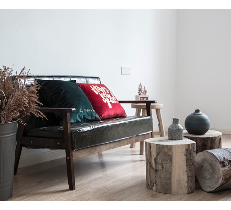 述物ins北欧风丝绒抱枕客厅卧室正方形沙发靠垫床头腰靠枕套-蓝色