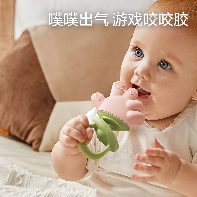 【美國直效郵件】Bc Babycare 嬰兒出牙玩具寶寶訓練牙膠趣味手指牙膠 藍色