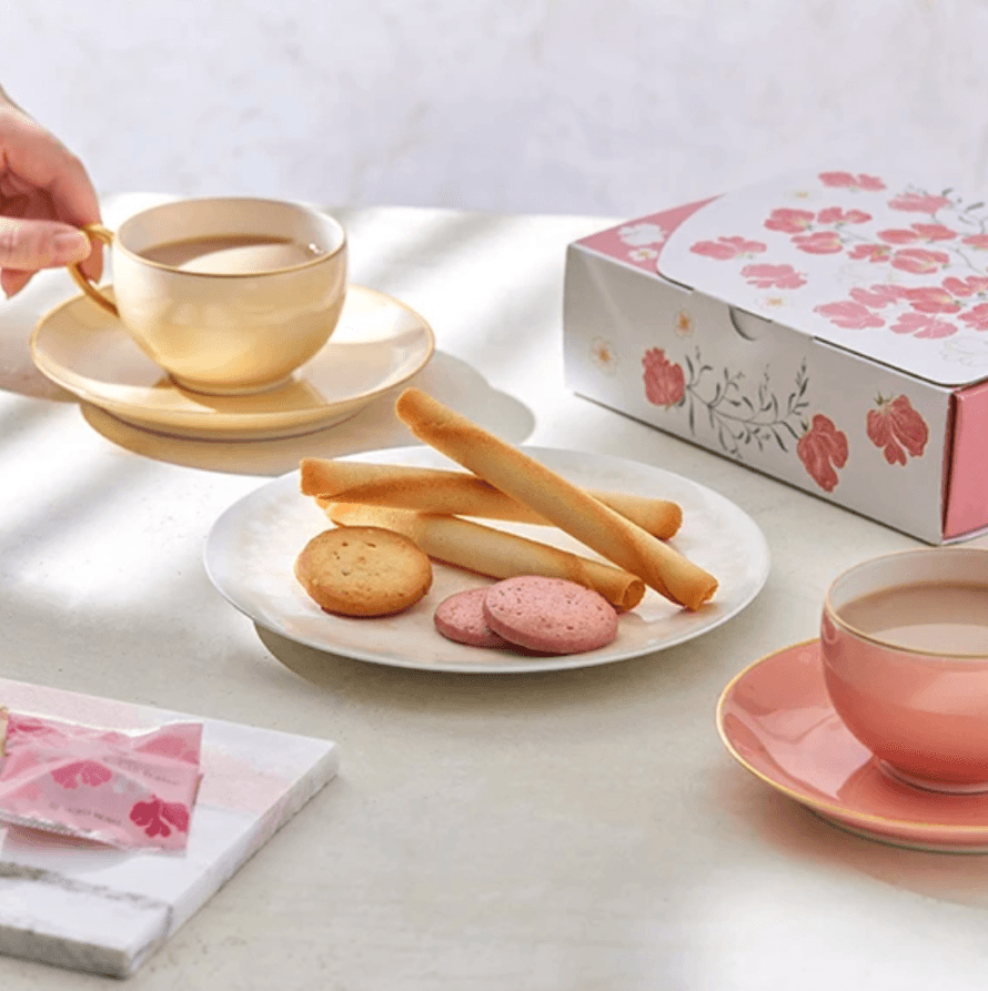 【日本直邮】Yokumoku春季限定樱花礼盒 手工黄油蛋卷曲奇饼干送礼必备 36枚入