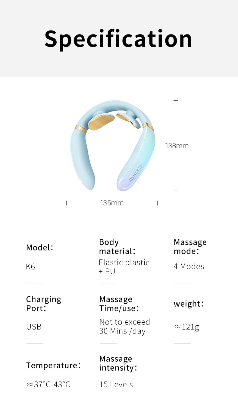 SKG [Flagship Shop] 4098 Neck Massager White (get 2 Massager sticker for  FREE contains herbal essence reduce neck pain) - Yamibuy.com