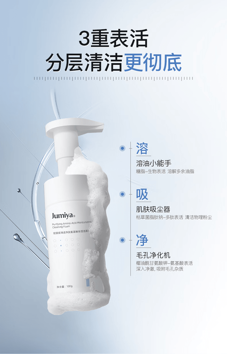 中国直送】Zhanmiya アミノ酸系洗顔料 ムース洗顔料 洗顔フォーム