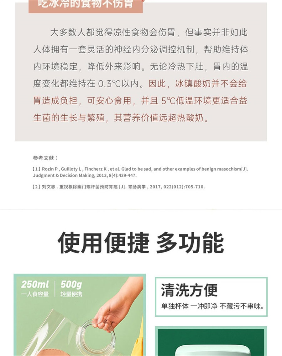 【中国直邮】勒仕  小哈猪酸奶杯冷藏酸奶机家用多功能自动玻璃小巧便携  牛奶白