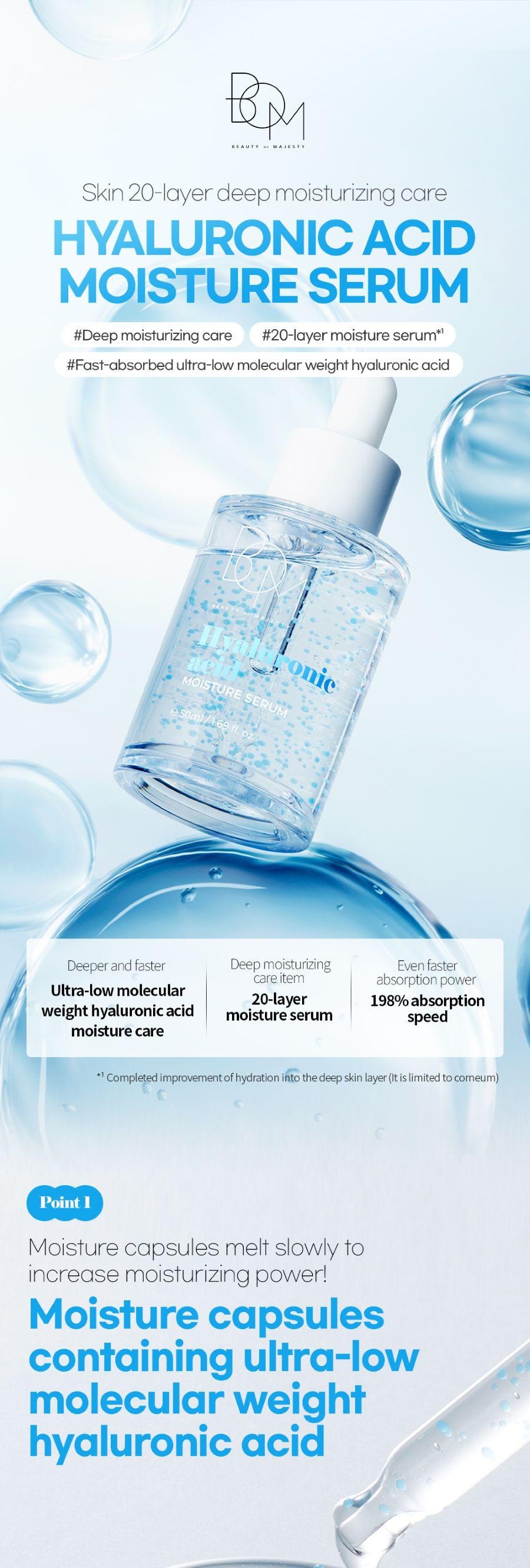 韓國 BOM 玻尿酸精華液 補水保濕 50ml