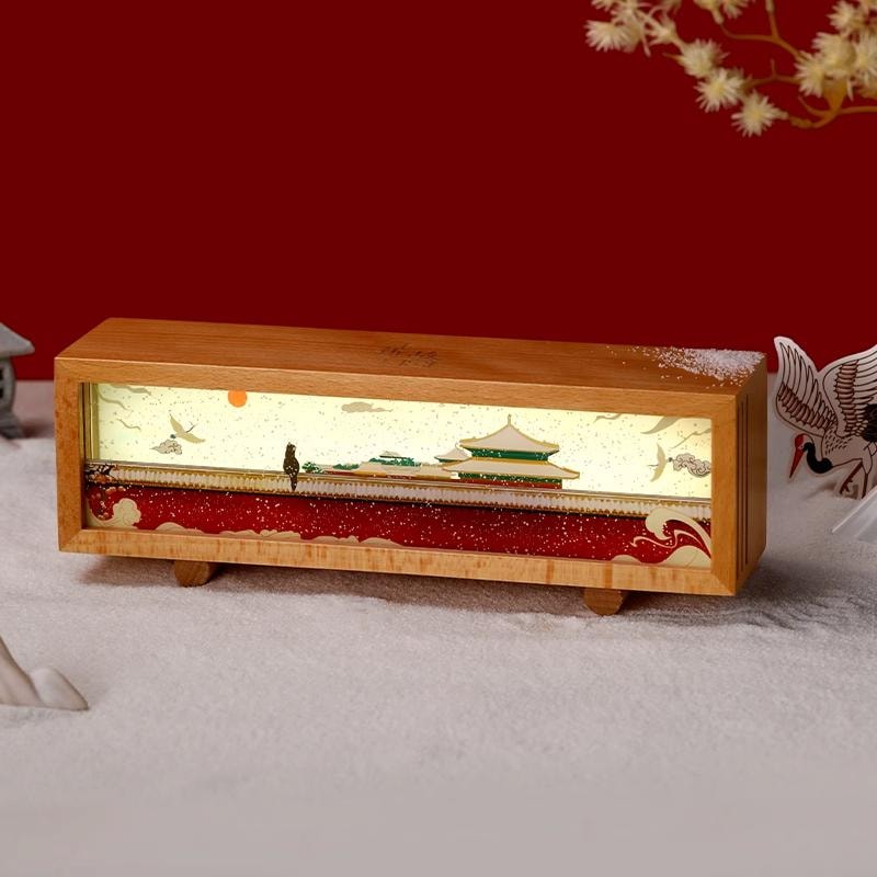 【中国直邮】 万比邻精选 故宫小夜灯木质 拍拍灯摆件博物馆文创氛围灯乔迁生日礼物