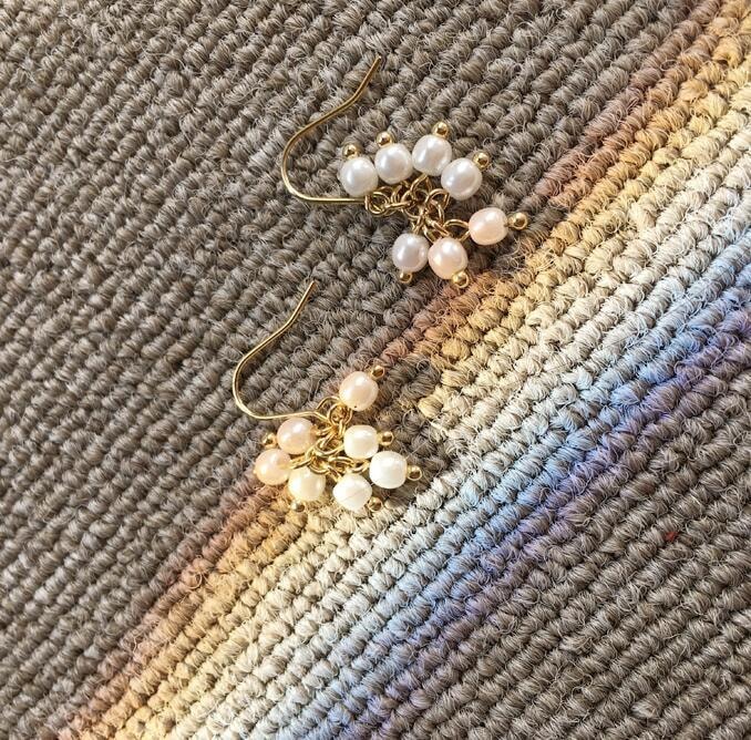 Pearl earrings Ivory free size