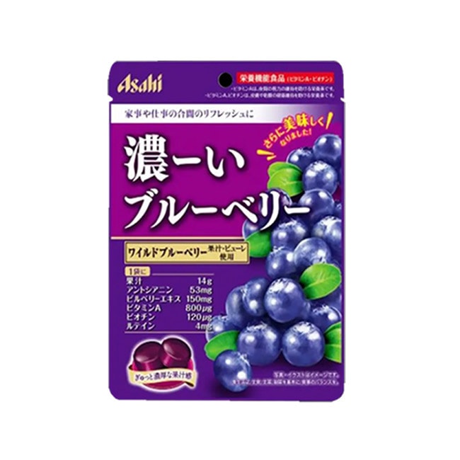 【日本直效郵件】Asahi朝日 濃縮藍莓汁維他命A護眼藍莓糖84g