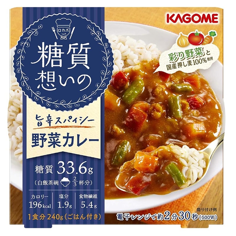 【日本直郵】日本KAGOME 低糖質代餐 全小麥健康代餐主食 蔬菜咖哩飯 240g