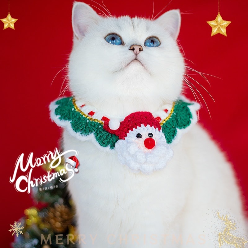 【中国直邮】 FOXTAIL 圣诞节宠物饰品 围脖挂饰/猫咪狗毛线装饰/围巾项圈/手工编织-B01麋鹿 1个*|预计到达时间3-4周