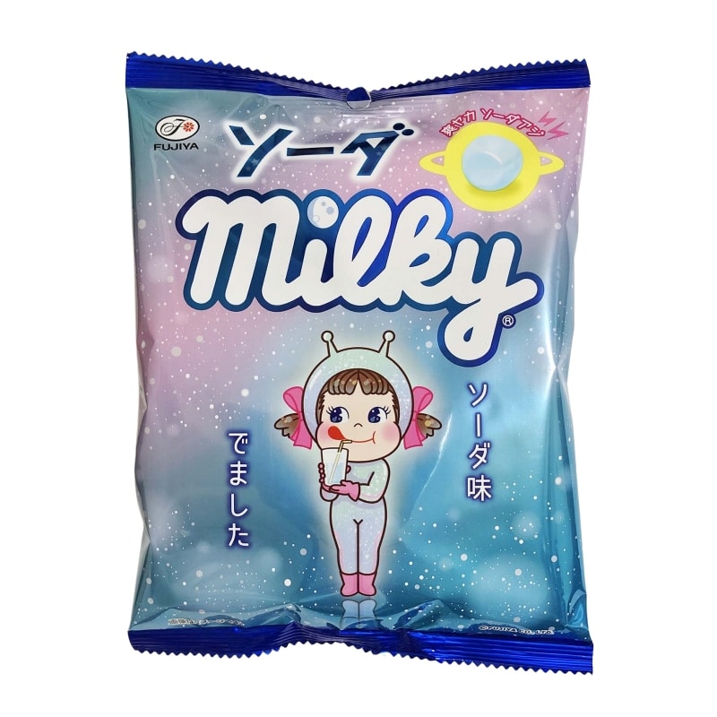日本FUJIYA不二家 MILKY 期限限定 蘇打口味牛奶糖 76g