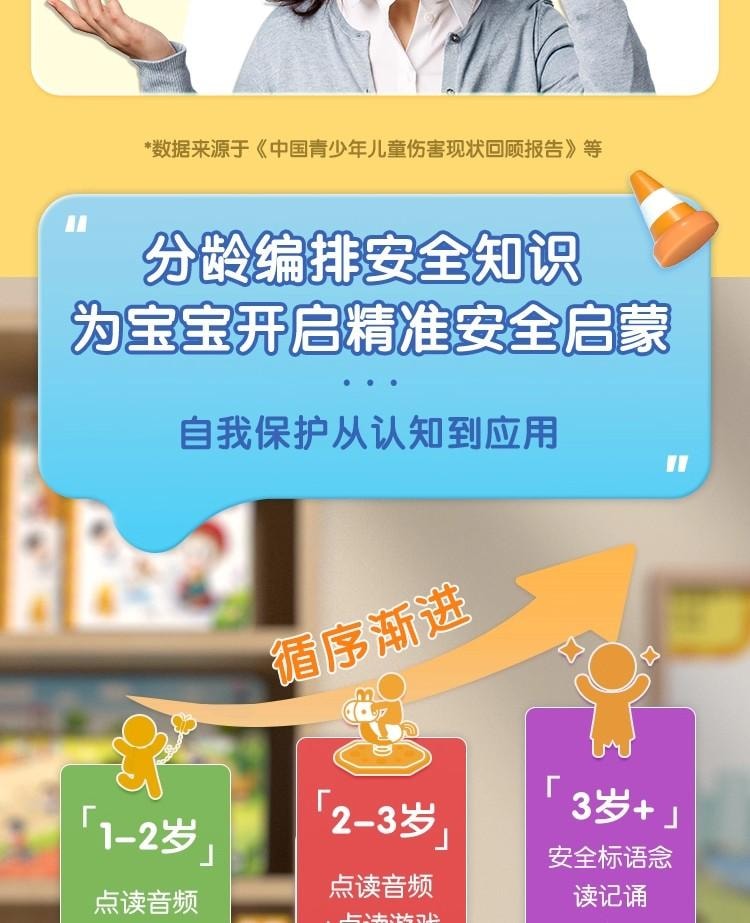 【中国直邮】 宝宝巴士 宝宝安全认知大百科 绘本2-3岁 儿童安全图书 绘本 有声书  无点读笔