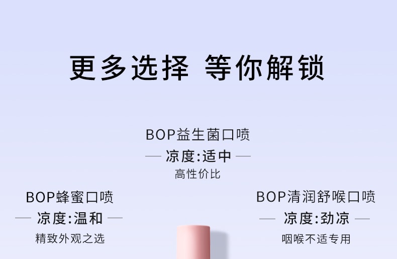 【中国直邮】BOP  口喷口气清新剂通用替换装  樱花冰荔 8ml/支