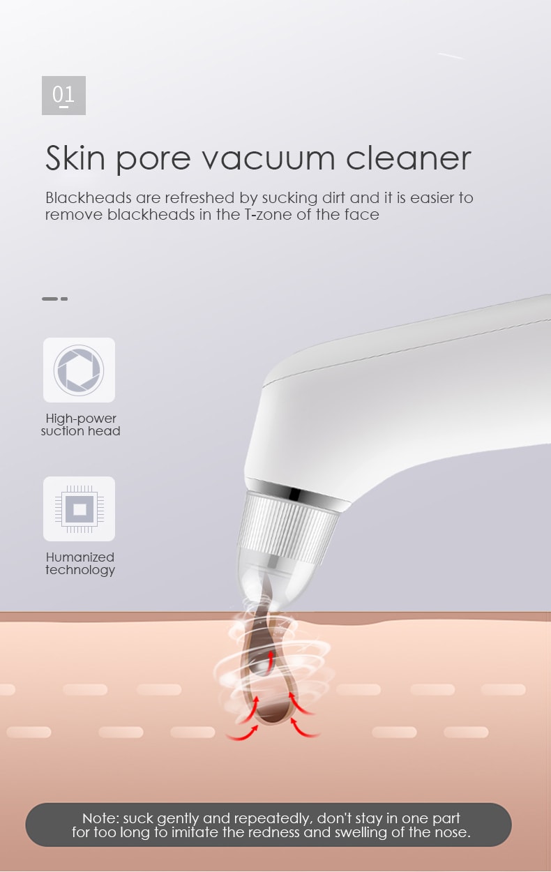 K·SKIN金米 電動吸黑頭儀 去粉刺小氣泡美容儀器 毛孔清潔導出儀KD802白色 1台