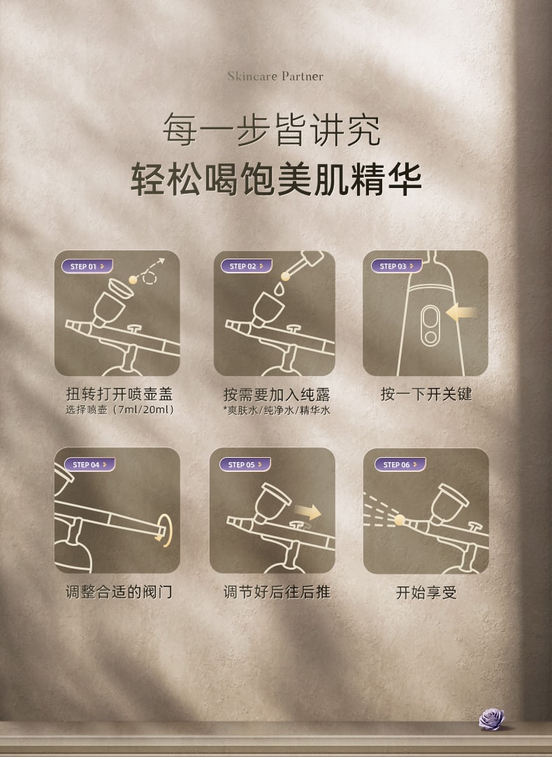 中国谷心GX. Diffuser智能无针水光注氧仪美容仪 雅灰紫升级款