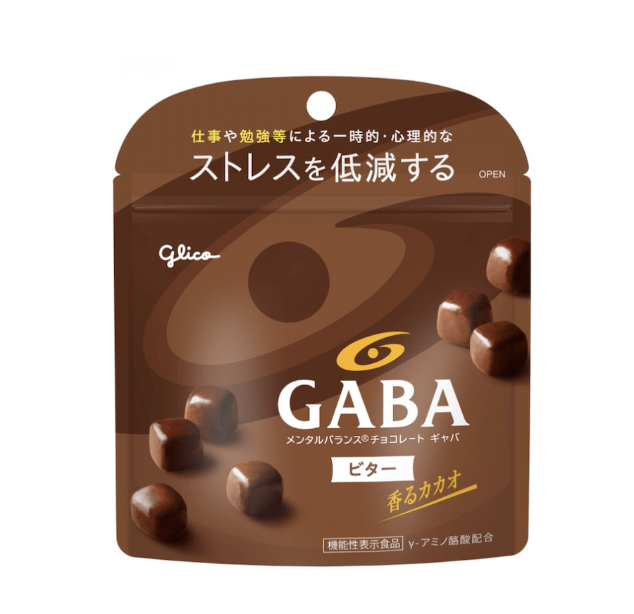【日本直邮】Glico 格力高 GABA 减轻工作压力 低糖低卡 微苦黑巧克力味 51g