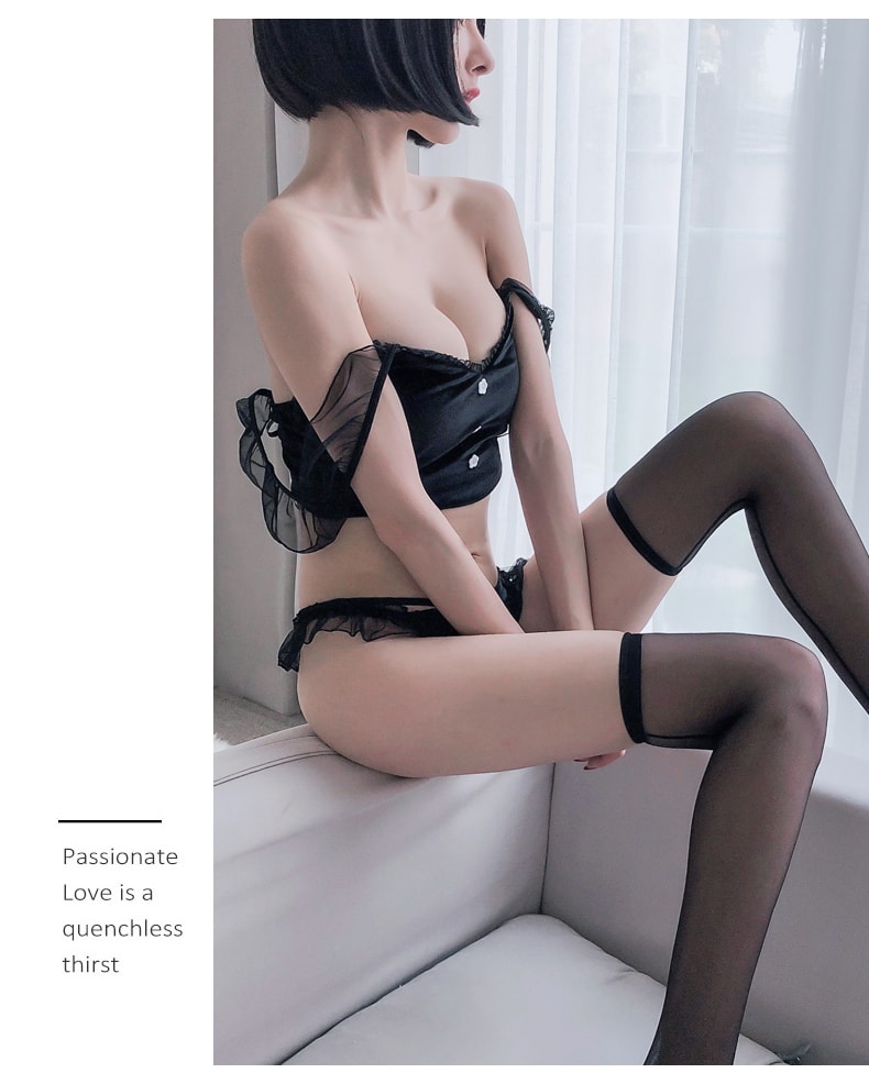 中国直邮 瑰若 可爱小萝莉猫女郎套装 灰色M一套 