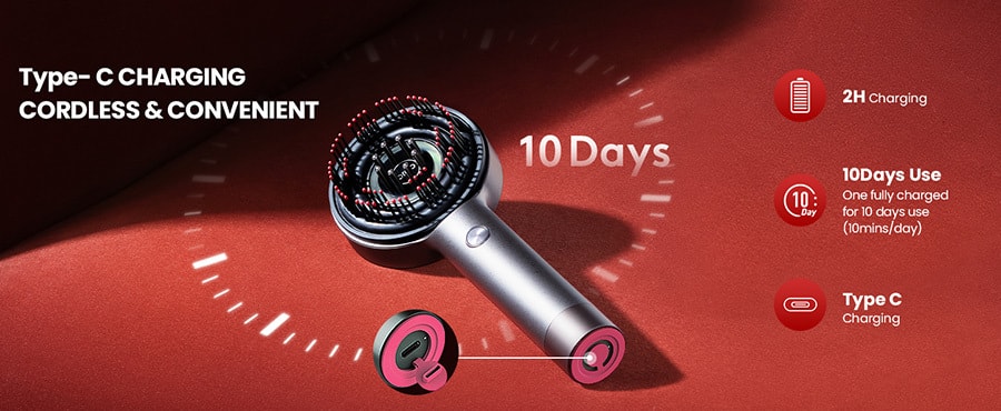 Scalp3 Scalp Massager With Red Light To Care For Your Scalp With IPX7 Waterproof Black black BFCM On Sale