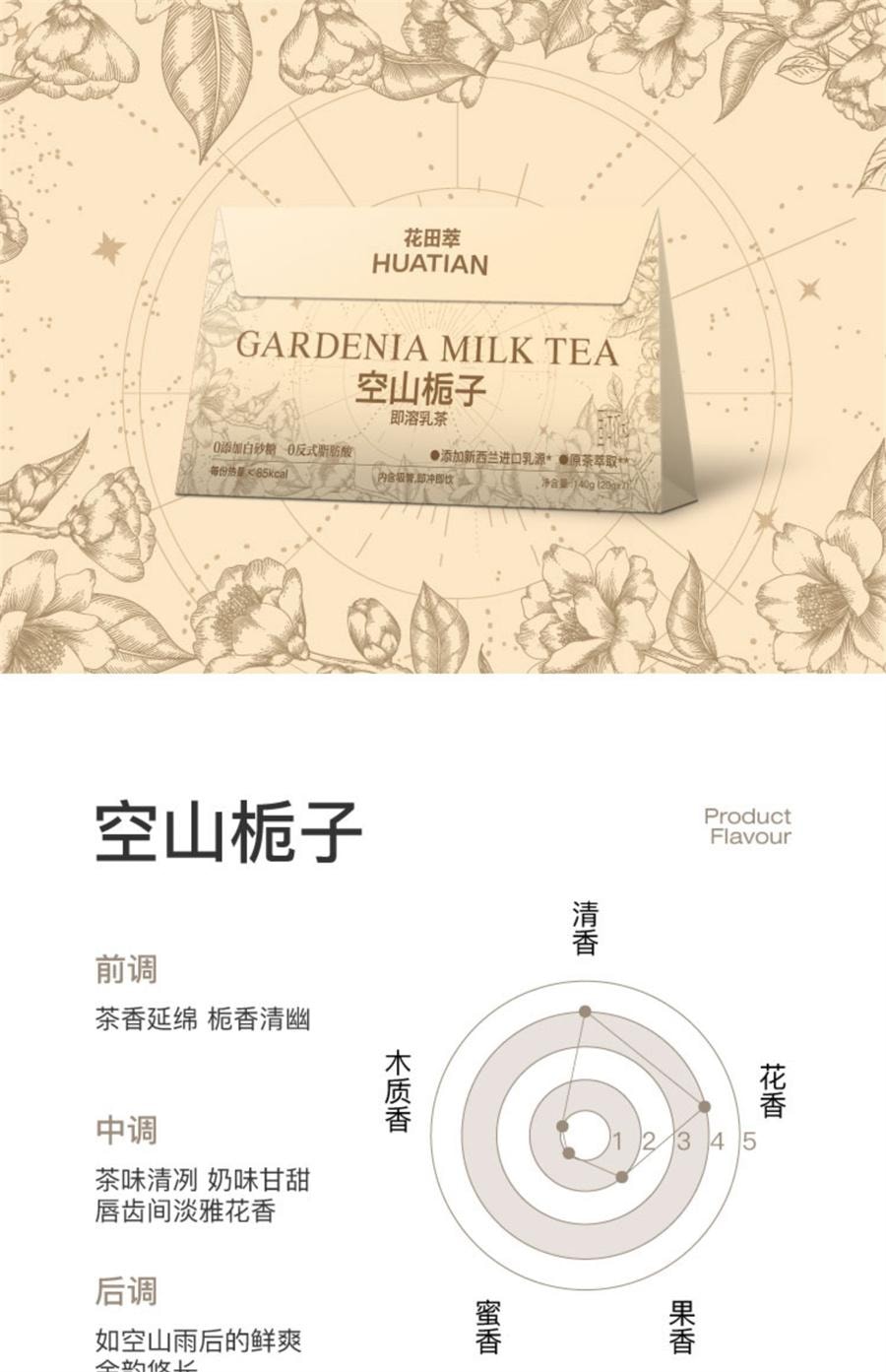 【中國直郵】 花田萃 茉莉雪芽奶茶粉沖飲杯袋裝輕乳茶牛乳茶熱飲沖泡粉 茉莉雪芽+木蘭紅茶20g*7袋